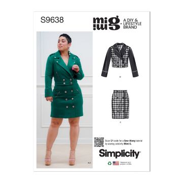 Simplicity Sewing Pattern 9638 (H5) - Misses Jackets & Skirt 6-14