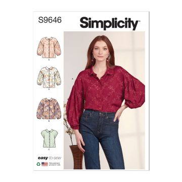 Simplicity Sewing Pattern 9646 (K5) - Misses Button Down Top 8-16