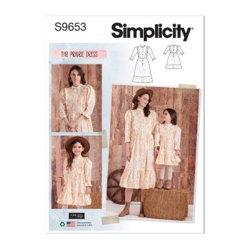 Simplicity Sewing Pattern 9653 (A) - Childrens Misses Dress 3-8 XS-XL