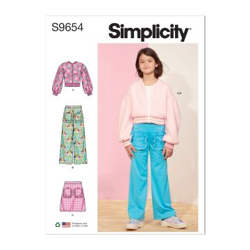 Simplicity Sewing Pattern 9654 (HH) - Child Jacket, Pants & Skirt Age 3-6