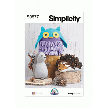 Simplicity Sewing Pattern 9877 (OS) Plush Animals by Carla Reiss Design  ONE SIZE