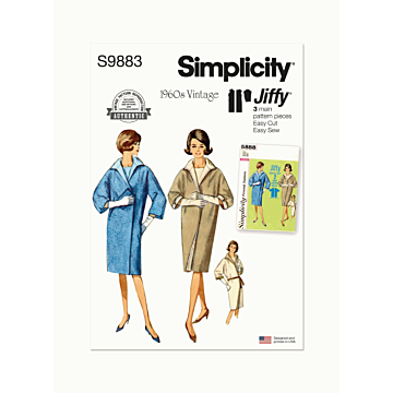 Simplicity Sewing Pattern 9883 (Y5) Misses Reversible Coat  18-26