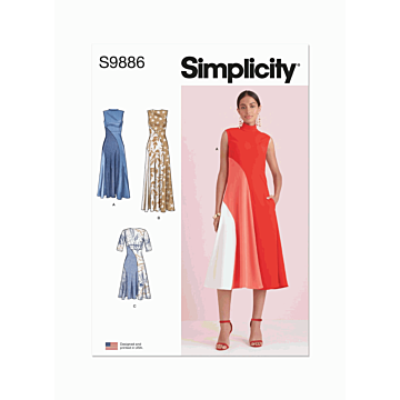 Simplicity Sewing Pattern 9886 (D5) Misses' Dress with Length Varia  4-12