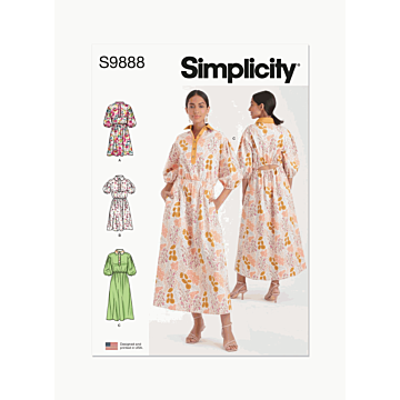 Simplicity Sewing Pattern 9888 (H5) Misses Dresses  6-14