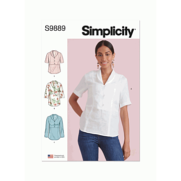 Simplicity Sewing Pattern 9889 (D5) Misses Tops  4-12