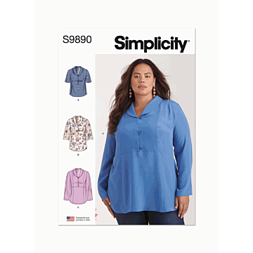 Simplicity Sewing Pattern 9890 (W2) Womens Tops  20W-28W