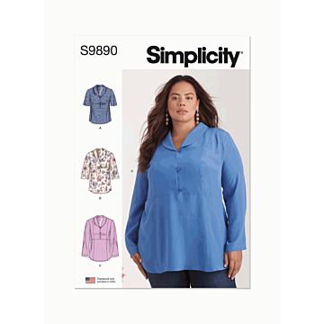 Simplicity Sewing Pattern 9890 (W3) Womens Tops  30W-38W
