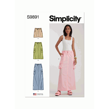 Simplicity Sewing Pattern 9891 (H5) Misses Skirt In Three Lengths  6-14
