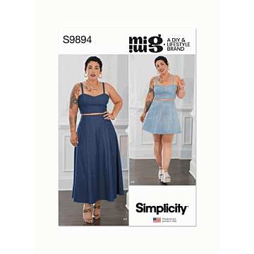 Simplicity Sewing Pattern 9894 (BB) Top & Skirt By Mimi G Style  20W-28W