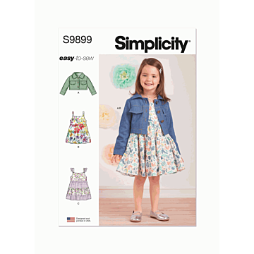 Simplicity Sewing Pattern 9899 (A) Toddlers Jacket and Dresses  6m-4y