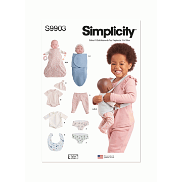 Simplicity Sewing Pattern 9903 (OS) Doll Clothes By Andrea Schewe Design  OS