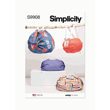 Simplicity Sewing Pattern 9908 (OS) Bag in Four Sizes  One Size