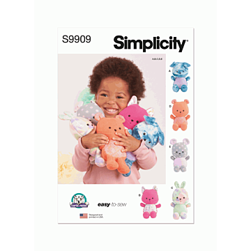 Simplicity Sewing Pattern 9909 (OS) Plush Animals By Carla Reiss Design  OS