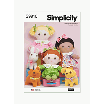 Simplicity Sewing Pattern 9910 (OS) Dolls & Pets By Elaine Heigl Designs  OS