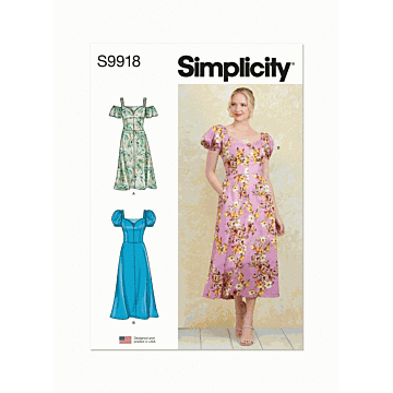 Simplicity Sewing Pattern 9918 (P5) Misses Dress with Sleeve  12-20