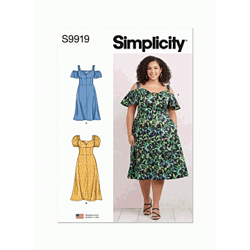 Simplicity Sewing Pattern 9919 (W2) Women Dress with Sleeve  20W-28W