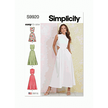 Simplicity Sewing Pattern 9920 (U5) Misses Dress with Neckline  16-24