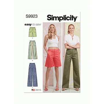 Simplicity Sewing Pattern 9923 (K5) Misses Pants and Shorts  8-16