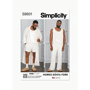 Simplicity Sewing Pattern 9931 (A) Men's Robe by Norris Danta Ford  S-XXL