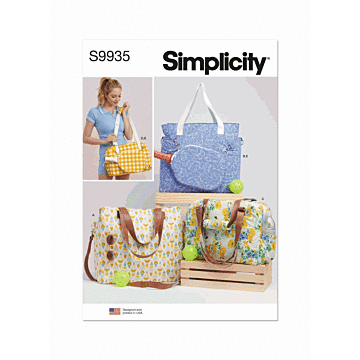 Simplicity Sewing Pattern 9935 (OS) Totes and Pickleball Paddle Cover  OS