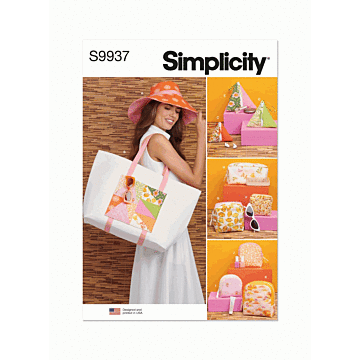 Simplicity Sewing Pattern 9937 (A) Hat, Tote Bag and Zipper Cases  All Sizes