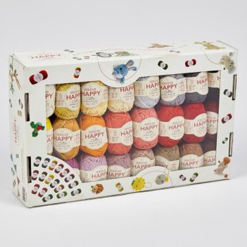 Sirdar Happy Cotton DK Colour Multibox Multi 901 50 x 20g balls