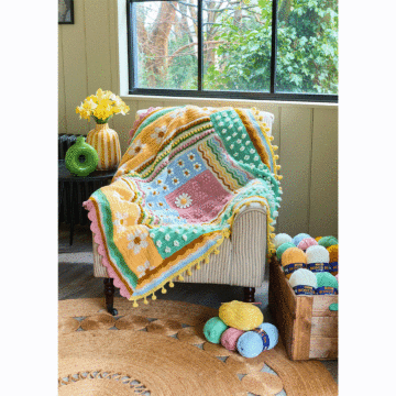 Sirdar Crochet Along Blossom & Buds Blanket in Hayfield Bonus DK by Lindsey Newns 
