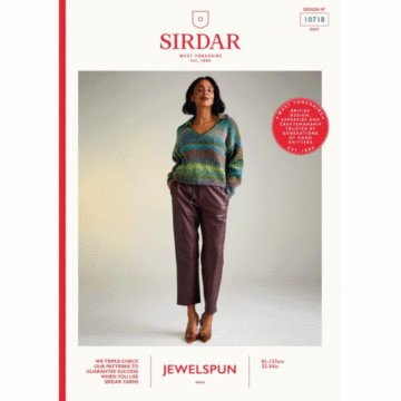 Sirdar Jewelspun Aran Midnight Garden Sweater 10718 Knitted Pattern Download  