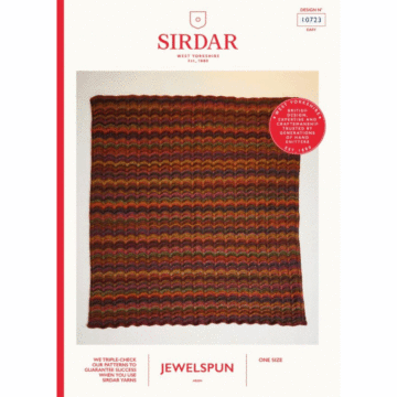 Sirdar Jewelspun Aran Rippling Meadow Blanket 10723 Knitted Pattern Download  
