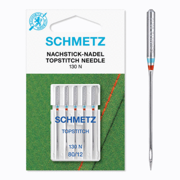 Schmetz Sewing Machine Needles: Top-stitch  80(12) x 5pcs