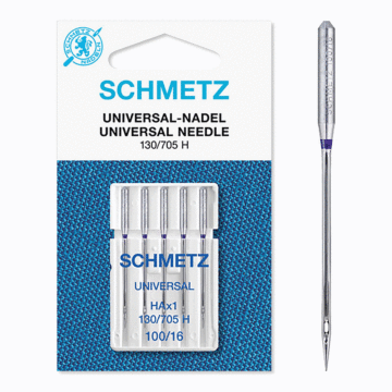 Schmetz Sewing Machine Needles: Universal  100(16) x 5pcs