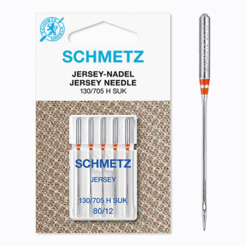 Schmetz Sewing Machine Needles: Jersey  80(12) x 5pcs