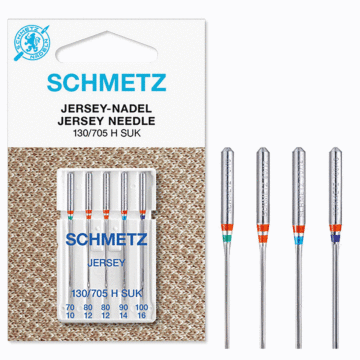 Schmetz Sewing Machine Needles: Jersey  Assorted 70(10)-100(16) x 5pcs