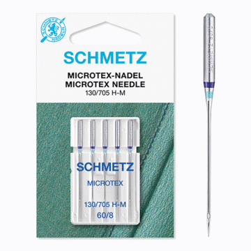 Schmetz Sewing Machine Needles: Microtex  60(8) x 5pcs