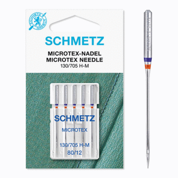 Schmetz Sewing Machine Needles: Microtex  80(12) x 5pcs