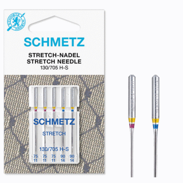 Schmetz Sewing Machine Needles: Stretch  Assorted 75(11)-90(14) x 5pcs