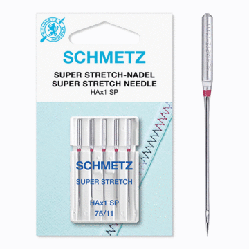 Schmetz Sewing Machine Needles: Super Stretch  75(11) x 5 Pieces