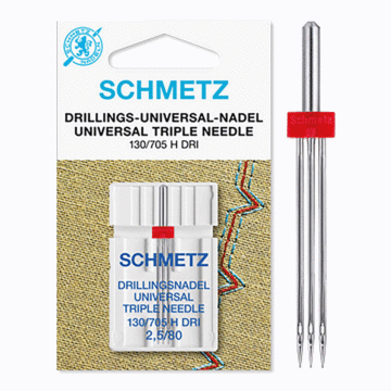 Schmetz Sewing Machine Needles: Universal Twin  80(12) x 2.5mm x 1pc