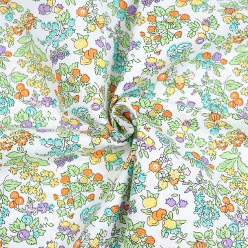 Sprig Floral Brushed Cotton Fabric  8154-3 Beige 150cm