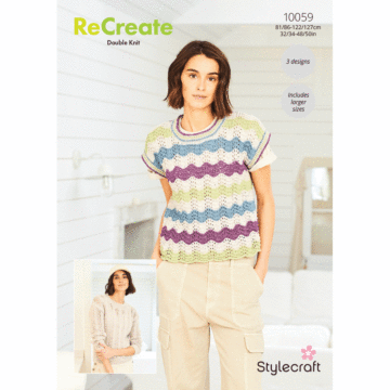 Stylecraft ReCreate DK Ladies Sweaters 10059 Knitting Pattern Download  