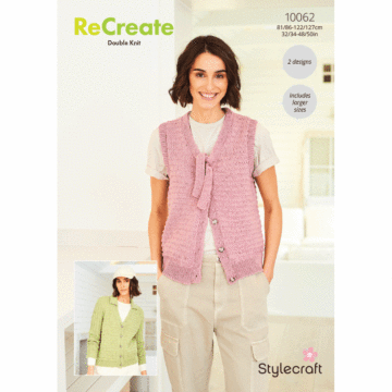 Stylecraft ReCreate DK Ladies Cardigan 10062 Knitting Pattern Download  