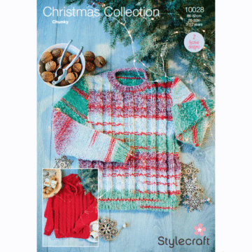 Stylecraft Wonderland Chunky Xmas Ladies Hoodies 10028 Knitting Pattern PDF  