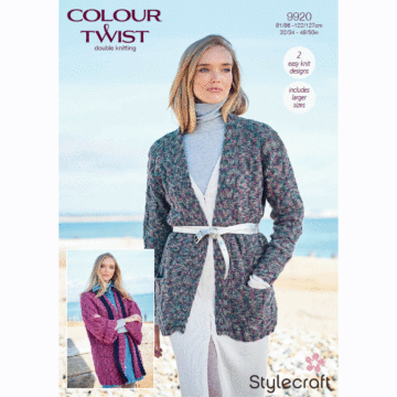 Stylecraft Life Colour Twist DK Ladies Cardigans 9920 Knitting Pattern PDF  