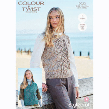 Stylecraft Colour Twist DK Ladies Tank Tops 9923 Knitting Pattern Download  