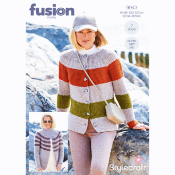 Stylecraft Fusion Chunky Ladies Cardigans 9943 Knitting Pattern Download  