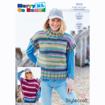 Stylecraft Merry Go Round XL Ladies Tank Tops 9959 Knitted Pattern Download  
