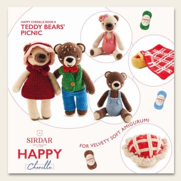 Sirdar happy Chenille Book 8 Teddy Bears Picnic  