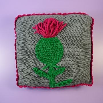 Thistle Crochet Cushion Cover Kit WoolBox Imagine Classic Yarn