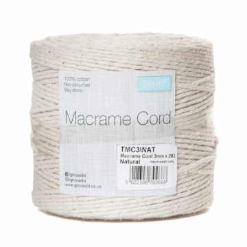 Reel of Macrame Cotton Cord Natural 3mm x 262m