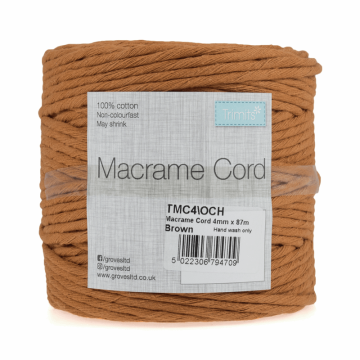 Reel of Macrame Cotton Cord Ochre 87m x 4mm